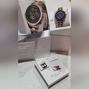 Michael Kors Gen 4 Runway Rose Gold-Tone Smartwatch, model number MKT5046. 